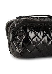 Haute Shore-Tripp Noir Reflective Quilted Cosmetic Train Case-Pink Dot Styles