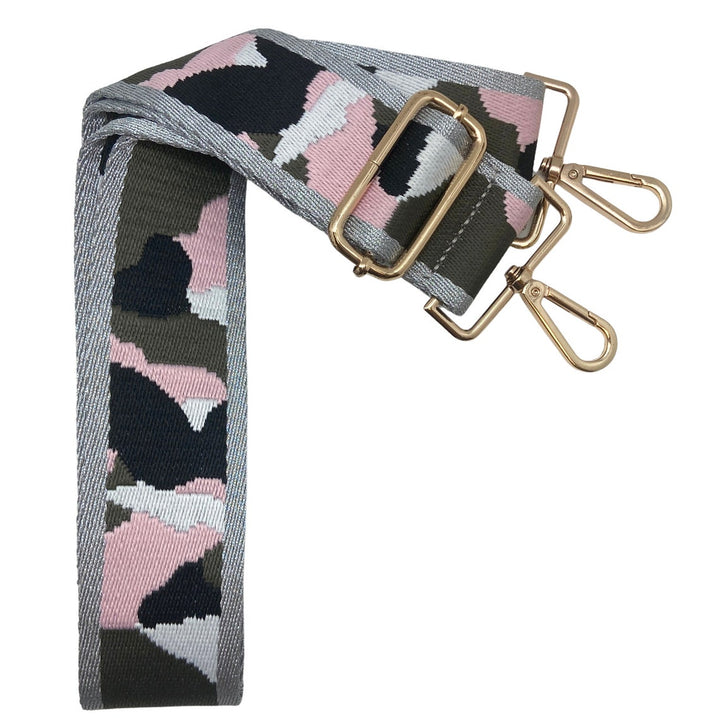 AHDORNED-Pink | Camo Crossbody Strap (silver hardware) (Final Sale)-Pink Dot Styles