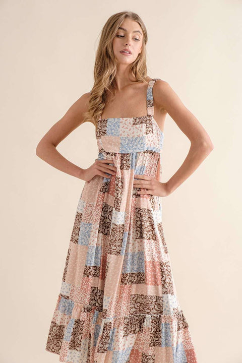 Patch Work Dress-Apparel > Womens > Dresses & Jumpsuits-Pink Dot Styles