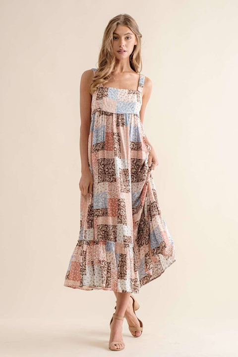 Patch Work Dress-Apparel > Womens > Dresses & Jumpsuits-Pink Dot Styles