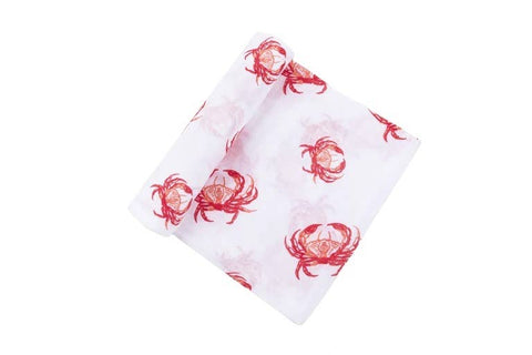 Little Hometown-Pink Crab Swaddle Blanket-Pink Dot Styles