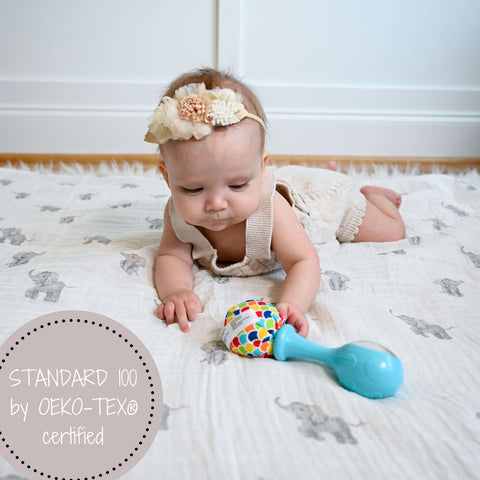 LollyBanks-Baby Elephant Muslin Swaddle Blanket-Pink Dot Styles