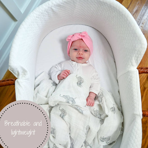 LollyBanks-Baby Elephant Muslin Swaddle Blanket-Pink Dot Styles