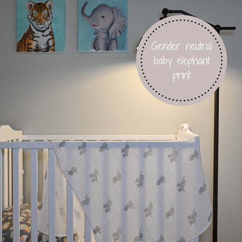 LollyBanks-Baby Elephant Muslin Swaddle Blanket-Pink Dot Styles