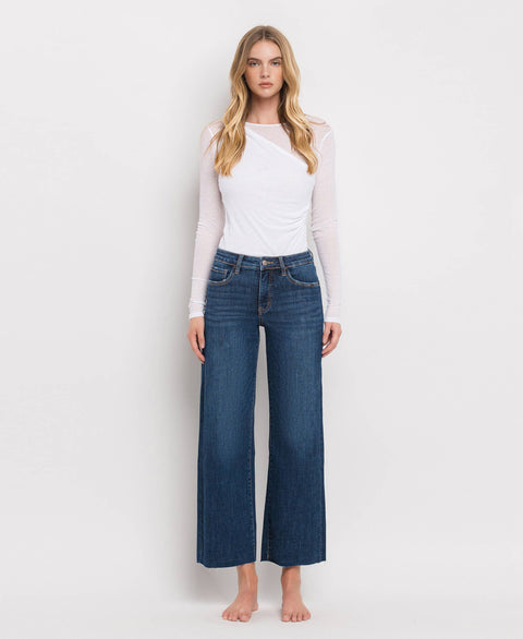 TUMMY CONTROL MID RISE WIDE LEG JEANS LV1311: FINDERS KEEPERS / 25-Pink Dot Styles