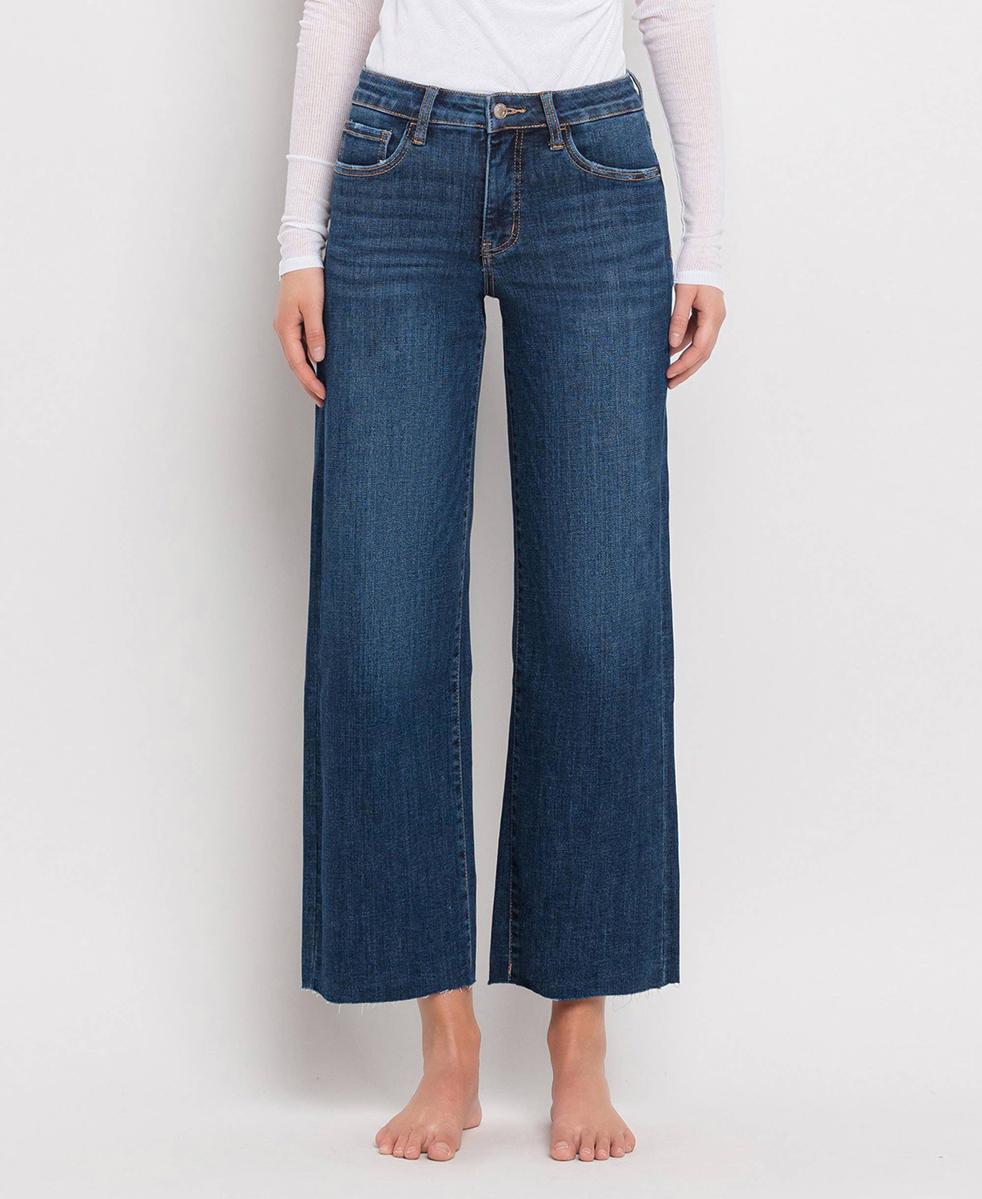 Tummy Control Wide Leg Jeans– Pink Dot Styles