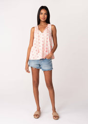 Lovestitch-Embroidered Sleeveless Top (Final Sale)-Pink Dot Styles