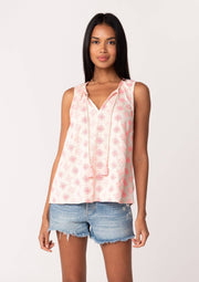 Lovestitch-Embroidered Sleeveless Top (Final Sale)-Pink Dot Styles