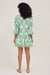 ModaPosa-Penelope Dropwaist Ruffle Sleeve Dress in Green Majolica-Pink Dot Styles