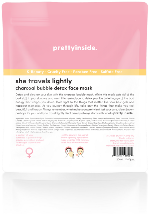 Musee Bath-PrettyInside 'She Travels Lightly' Charcoal Face Mask-Pink Dot Styles