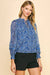 Blue Floral Lurex Shirt-Apparel > Womens > Tops > Shirts-Pink Dot Styles