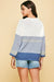Blue Stripe Color Block Sweater-Apparel > Womens > Tops > Sweaters-Pink Dot Styles