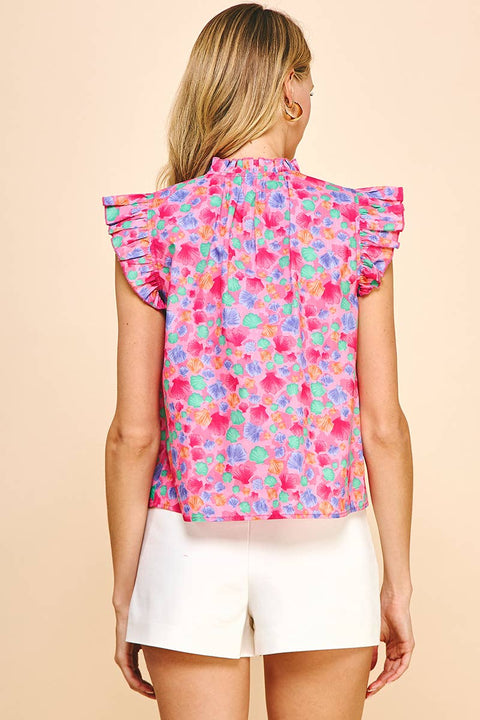 Colorful Pink Sleeveless Top-Apparel > Womens > Tops > Shirts-Pink Dot Styles