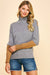 PINCH-COLOR BLOCK MOCK NECK SWEATER - GREY CAMEL: L-Pink Dot Styles