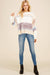 Ivory Color Block Sweater-Apparel > Womens > Tops > Sweaters-Pink Dot Styles