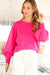 Pink Dot Styles-Hot Pink Cut Out Sweater-Pink Dot Styles