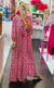 Pink Dot Styles-Lantern Sleeve Print Boho Maxi Dress-Pink Dot Styles