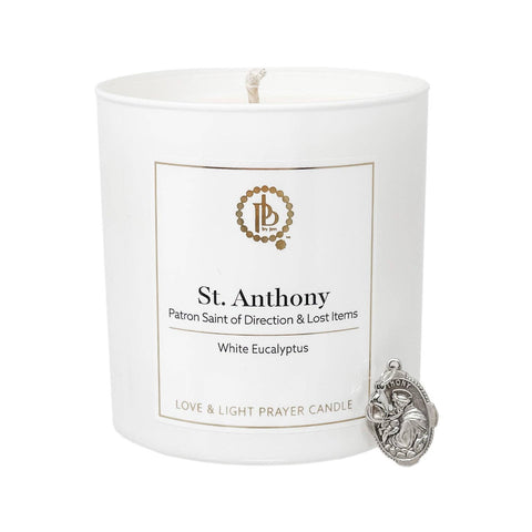 PowerBeads by jen-Love & Light Prayer Candle- St. Anthony-Pink Dot Styles
