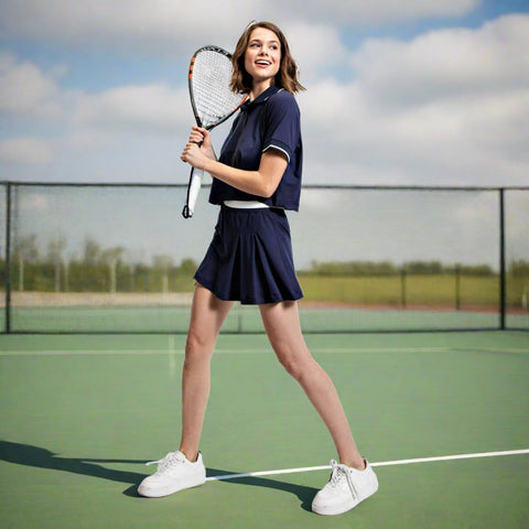 Navy Butter Tennis Skort-Apparel > Womens > Bottoms > Skirt-Pink Dot Styles