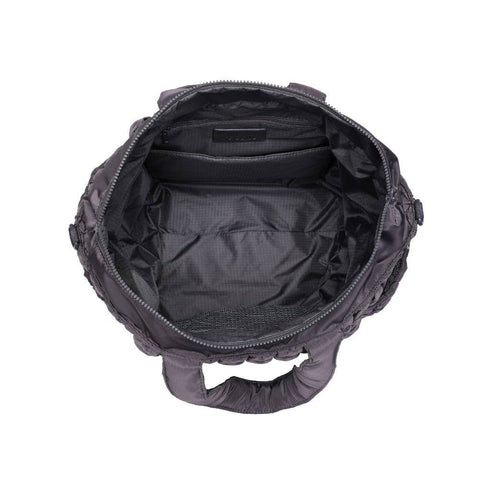 Sol and Selene-Dreamer - Quilted Nylon Tote: Carbon-Pink Dot Styles