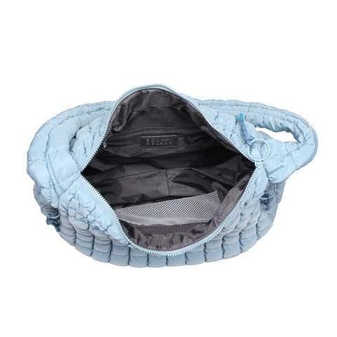 Revive - Quilted Nylon Hobo: Sky Blue-Accessories > Handbags > Totes-Pink Dot Styles