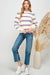 Sweet Lemon-Striped Sweater with Balloon Sleeves-Pink Dot Styles
