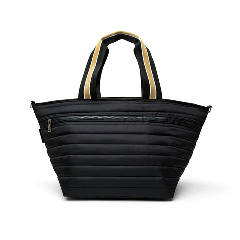 Beach Bum Maxi | Black Insulated Cooler Tote Bag-Accessories > Handbags > Cooler Bag-Pink Dot Styles