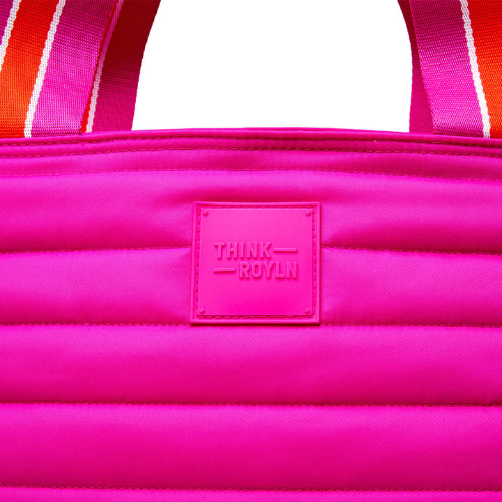Think Royln-Beach Bum Maxi | Fuchsia Insulated Cooler Tote Bag-Pink Dot Styles