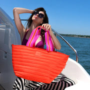 Think Royln-Beach Bum Maxi | Tangerine Insulated Cooler Tote Bag-Pink Dot Styles