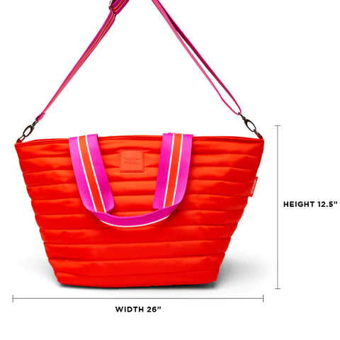 Beach Bum Maxi | Tangerine Insulated Cooler Tote Bag-Accessories > Handbags > Cooler Bag-Pink Dot Styles