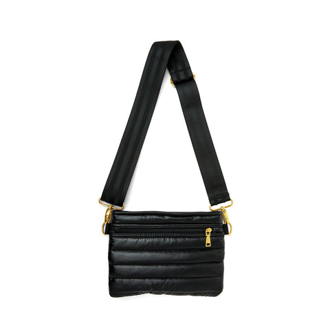 Bum Bag 2.0 | Pearl Black Gold Medium Crossbody / Belt Bag-Accessories > Handbags > Compact Crossbody-Pink Dot Styles