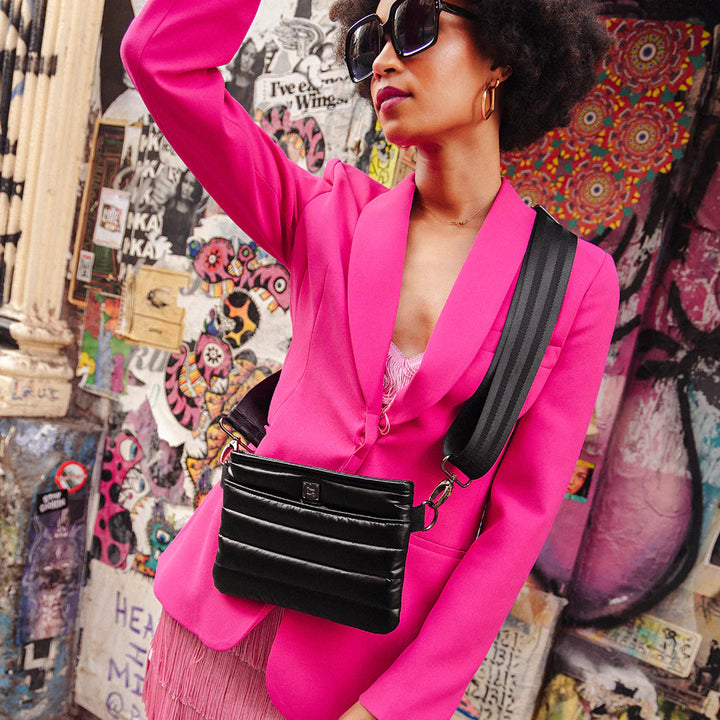 Think Royln-Bum Bag | Pearl Black (Black Strap) Crossbody / Belt Bag-Pink Dot Styles