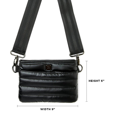 Bum Bag | Pearl Black (Black Strap) Crossbody / Belt Bag-Accessories > Handbags > Compact Crossbody-Pink Dot Styles