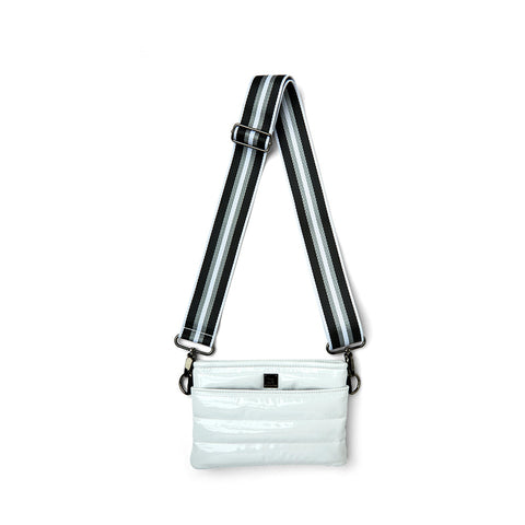 Bum Bag | White Patent Crossbody ('24) / Belt Bag-Accessories > Handbags > Compact Crossbody-Pink Dot Styles