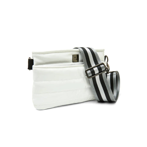 Bum Bag | White Patent Crossbody / Belt Bag-Accessories > Handbags > Compact Crossbody-Pink Dot Styles
