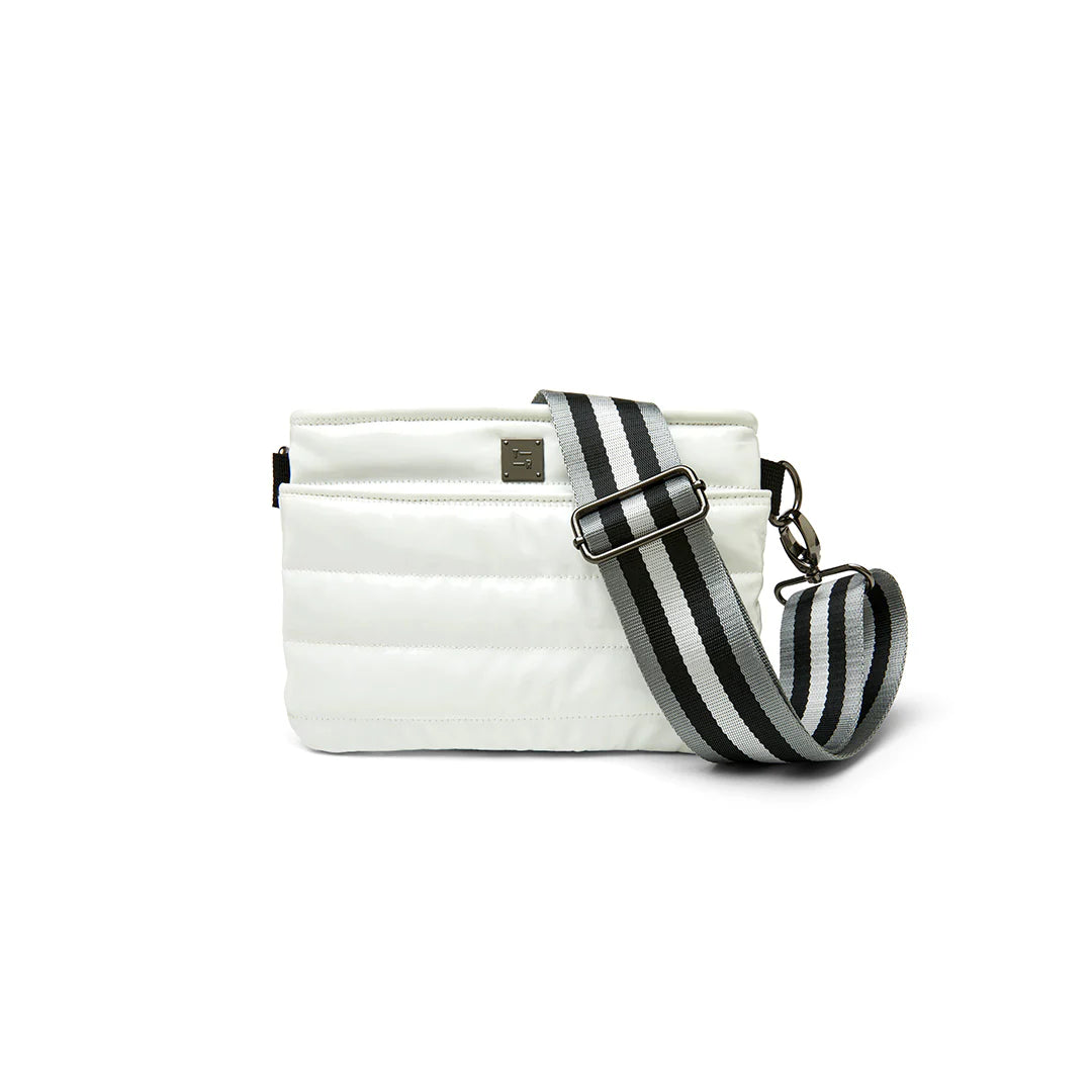 Bum Bag White Patent Crossbody Belt Bag