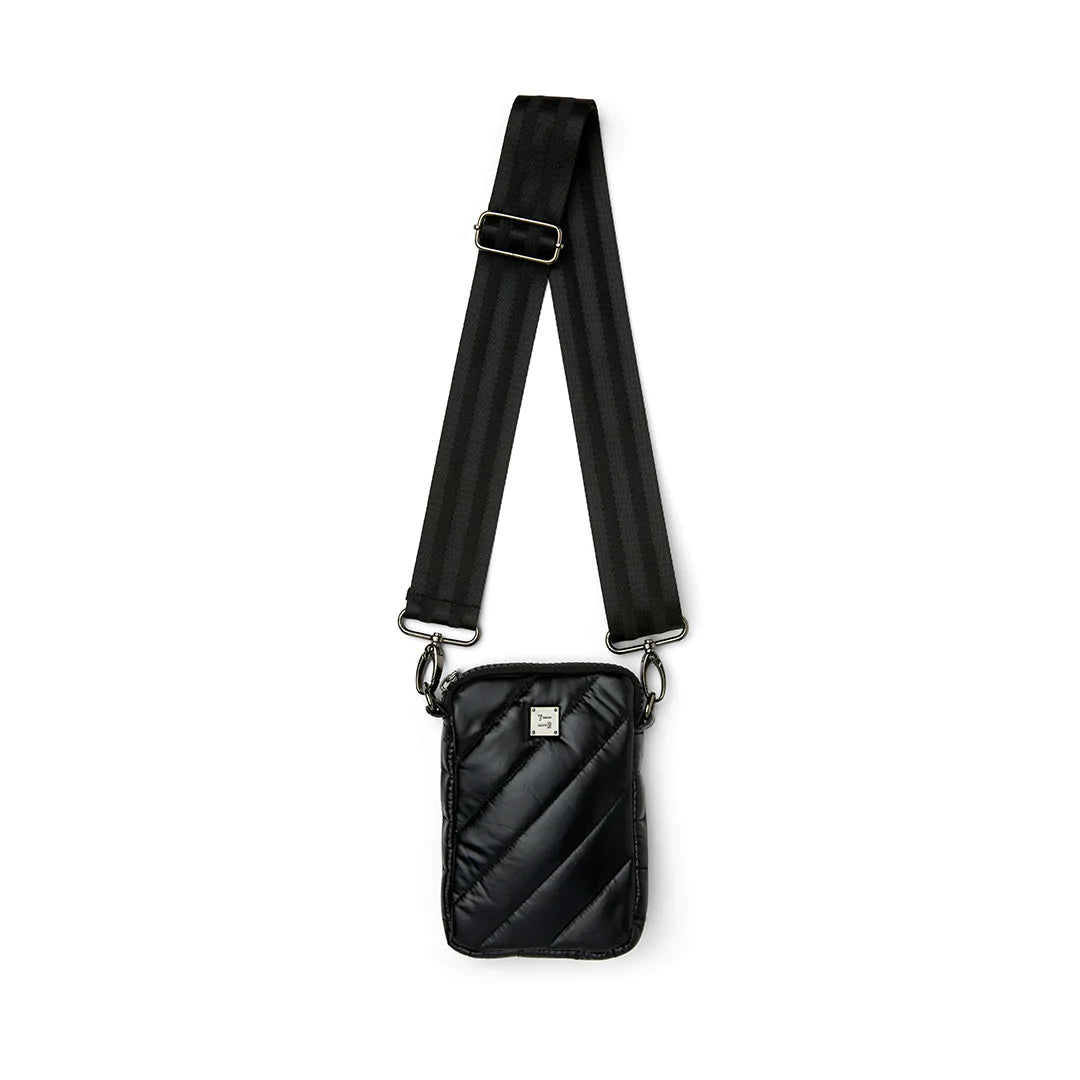 Cell Diagonal 2.0 | Pearl Black Quilted Puffer Cellphone Crossbody (Final  Sale)