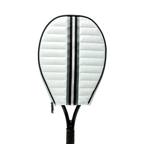 Champion | White Patent Tennis Bag (Black/White Stripe)-Accessories > Bags > Tennis Bags-Pink Dot Styles