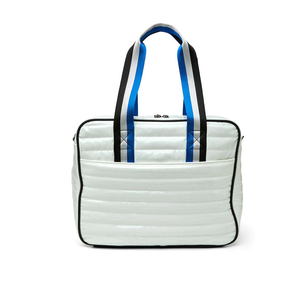 Think Royln Diva Double Zip White Patent Purse Bag Handbag 2