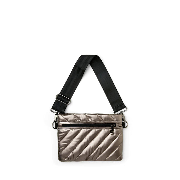 Diagonal Bum Bag 2.0 | Pearl Silver Medium Crossbody / Belt Bag