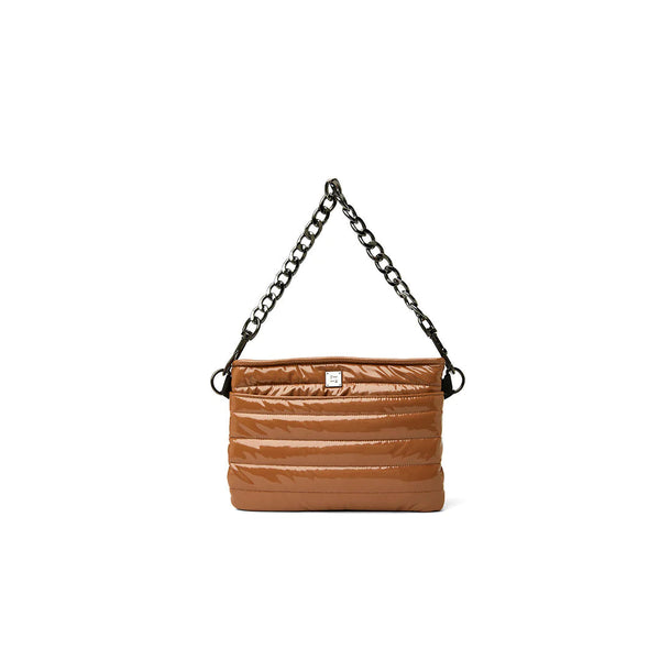 Think Royln Downtown Crossbody in Dark Mocha Patent