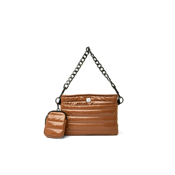 Think Royln Downtown Crossbody in Dark Nude Patent - Estilo Boutique