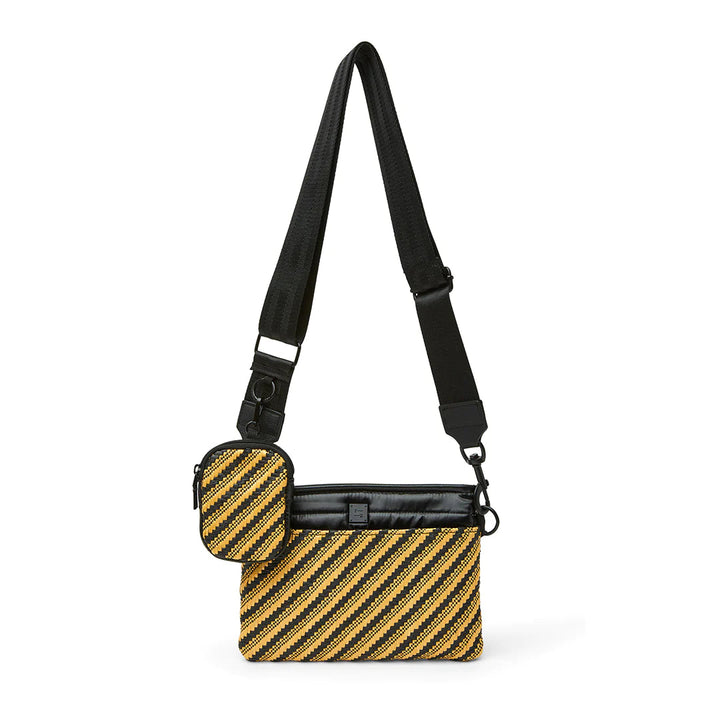 Think Royln-Downtown | Dune Raffia + Pearl Black Medium Crossbody-Pink Dot Styles