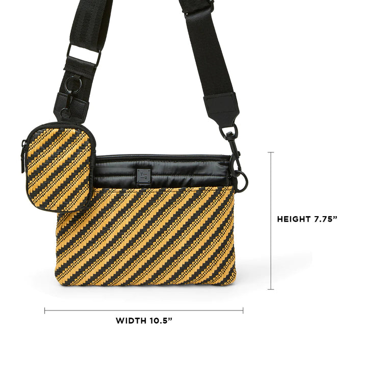 Think Royln-Downtown | Dune Raffia + Pearl Black Medium Crossbody-Pink Dot Styles