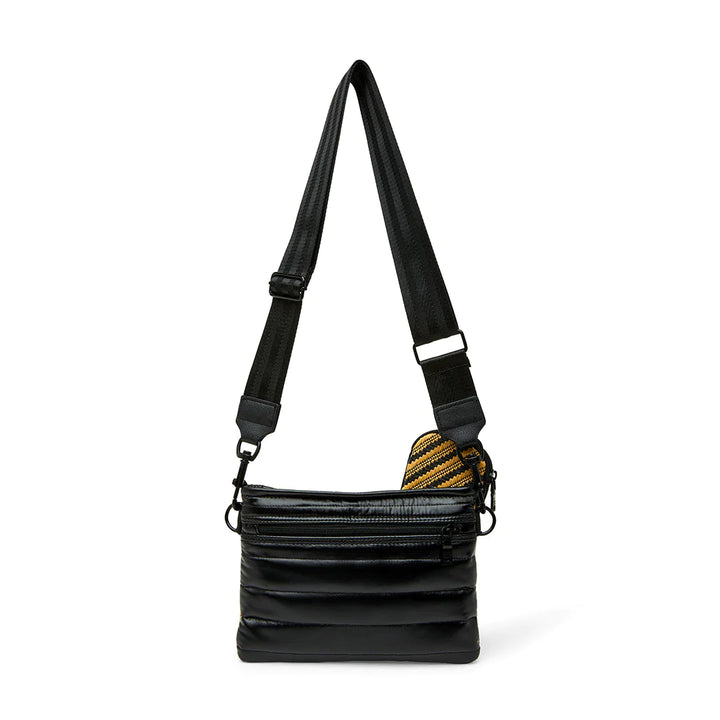 Think Royln-Downtown | Dune Raffia + Pearl Black Medium Crossbody-Pink Dot Styles