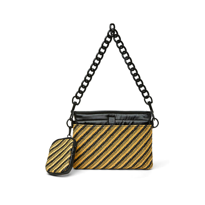 Think Royln-Downtown | Dune Raffia + Pearl Black Medium Crossbody-Pink Dot Styles