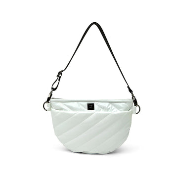 Think Royln White Slim Sling and Belt Bag Freebird White Patent
