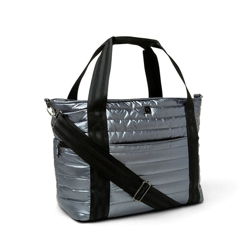 Jetset Wingman | Pearl Pewter - Large Tote-Accessories > Handbags > Totes-Pink Dot Styles