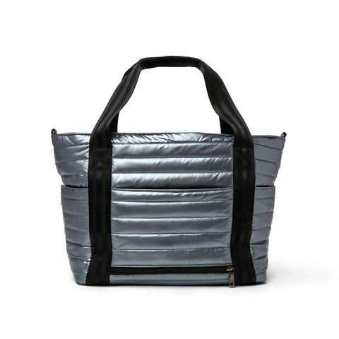 Jetset Wingman | Pearl Pewter - Large Tote-Accessories > Handbags > Totes-Pink Dot Styles
