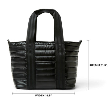 Think royln wingman top glossy quilted tote bag